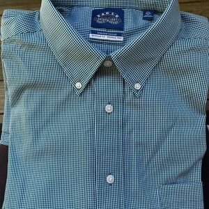 Eagle Shirtmakers Forest Green Men's Dress Shirt Long Sleeve Size XL 100% cotton